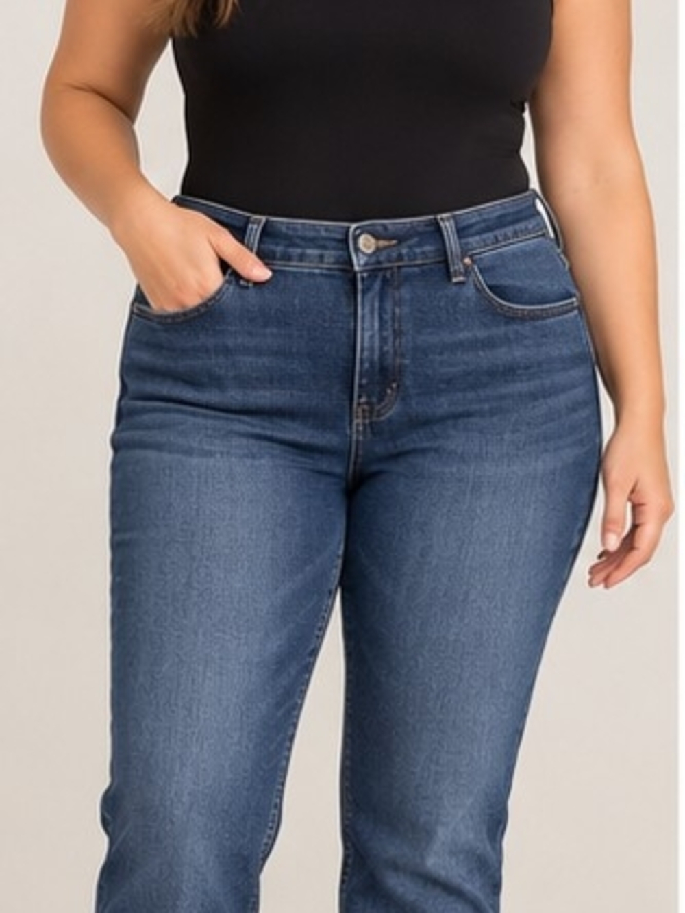 Lee Total Freedom Jeans Womens 14 Long Straight Leg Stretch Denim Blue Modern